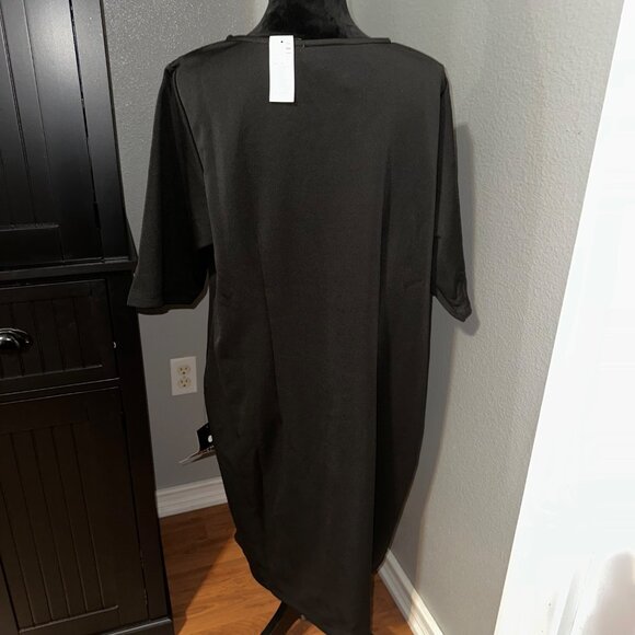 Avenue Dress Size 22/24 Black Red Damask Pattern Gothic Holiday Cocktail NWT - Picture 7 of 8